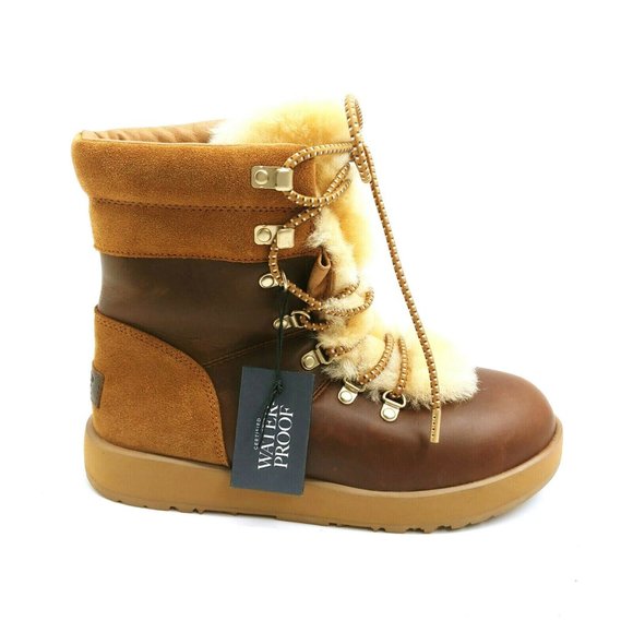 ugg lace up boots with fur